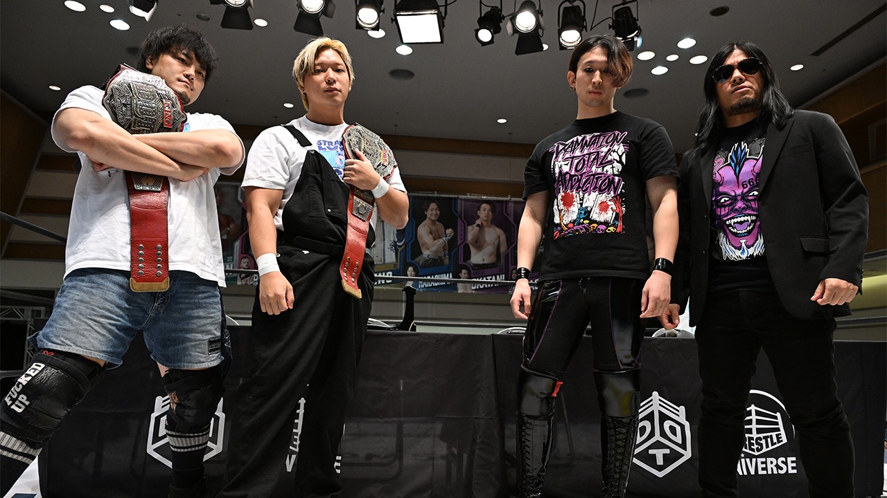 【公開調印式】KO-Dタッグ王座戦に向けDAMNATION T.AがKANONに精神的揺さぶりも、KANONは泰然自若！「俺はもう一人にならない。俺らはフォーエバー、チャンピオンになります」