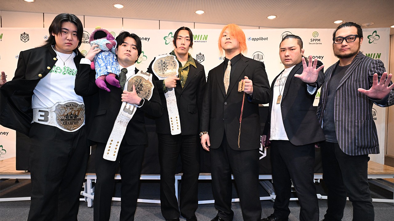 【公開調印式】ハリマオの吉村直巳＆中津良太＆石田有輝が“絆”でKO-D6人タッグ王座戴冠宣言！「paleyouthから絶対獲ります」
