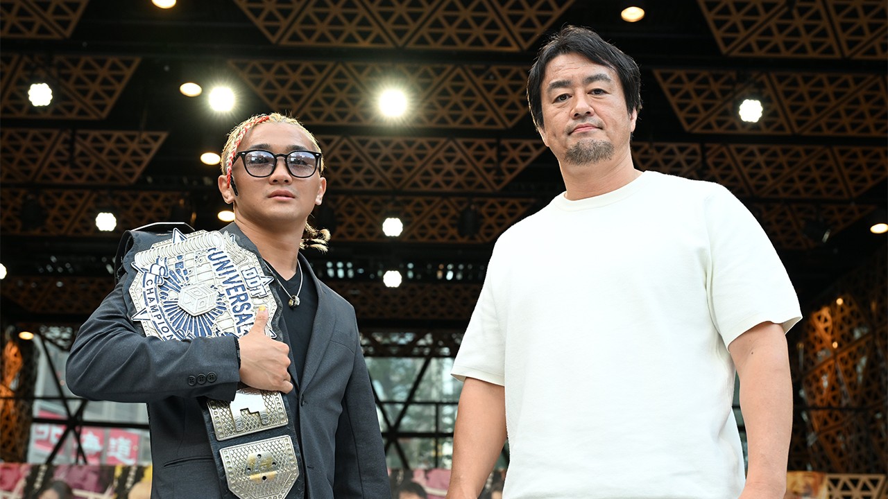 【公開調印式】UNIVERSAL王座挑戦の田口隆祐が王者・須見和馬にタッグ結成ラブコール!「この試合が終わった後は、丸刈りブラザーズで一緒にやっていただければ」