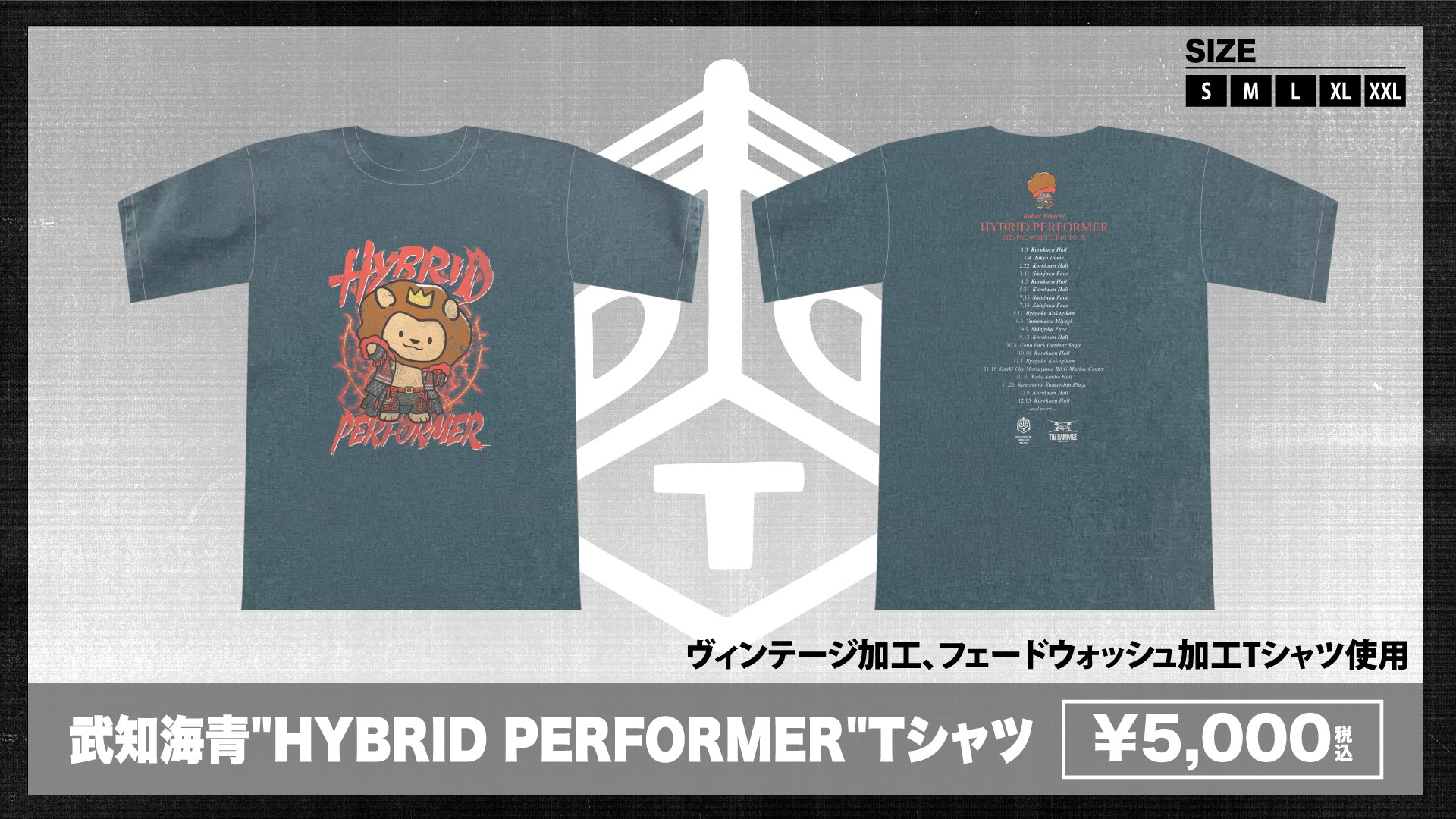 “THE RAMPAGE”武知海青×DDTオフィシャルグッズ、5カ月連続新作が登場! 第三弾は新作「武知海青"HYBRID PERFORMER"Tシャツ」! 10月18日後楽園大会より限定販売! 10月23日よりDDTオンラインストアで受注受付!